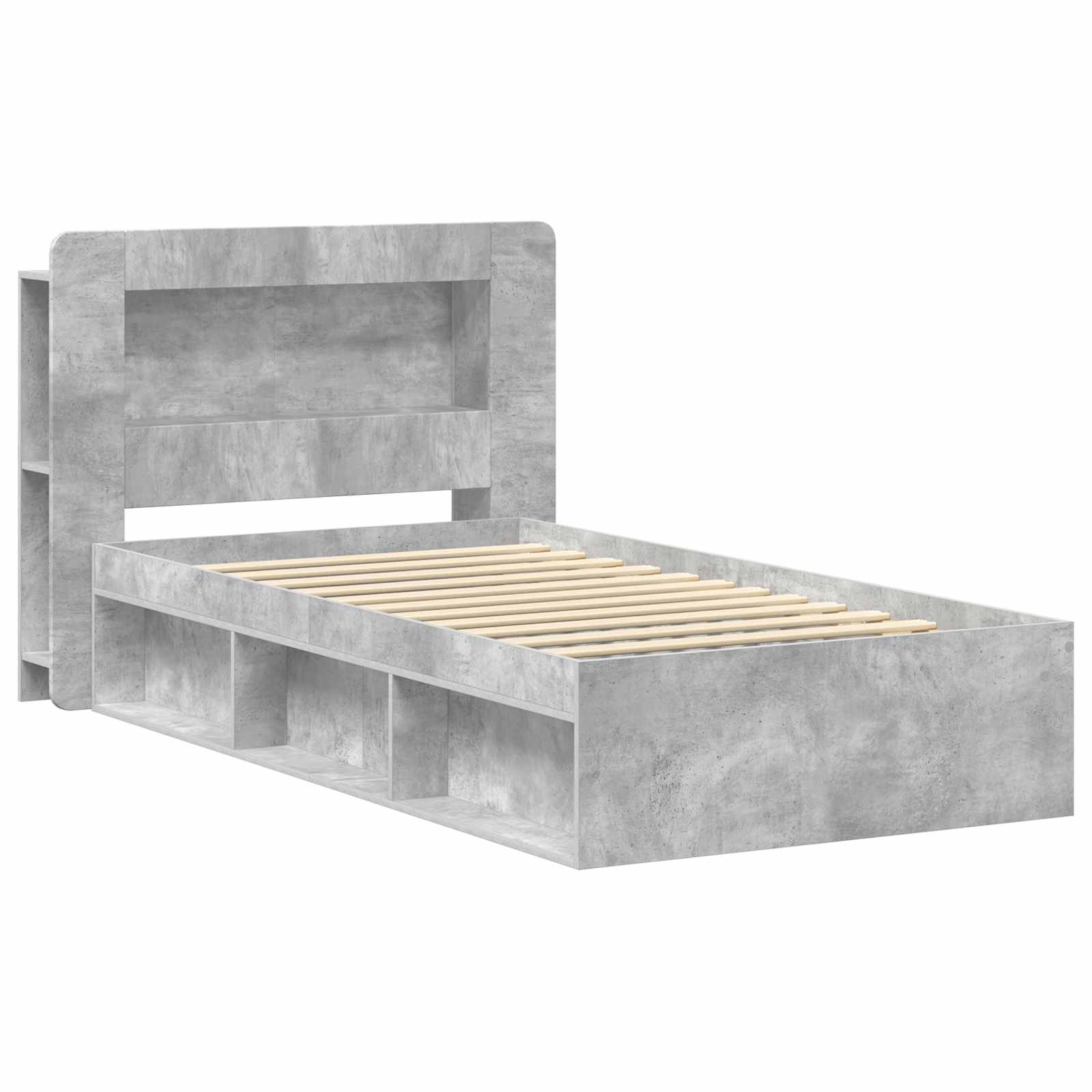 Telaio del letto con storage Grigio Cemento 80 x 200 cm | homemem39