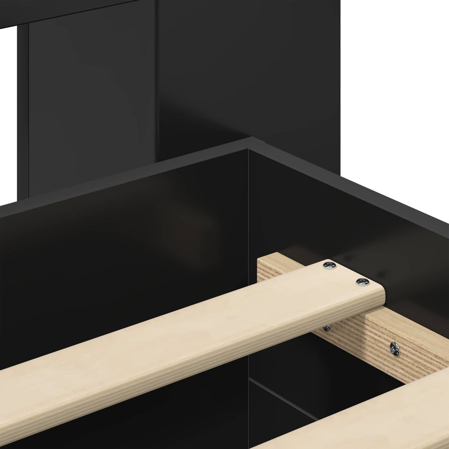 Telaio del letto con storage con testiera Nero 90 x 190 cm | homemem39