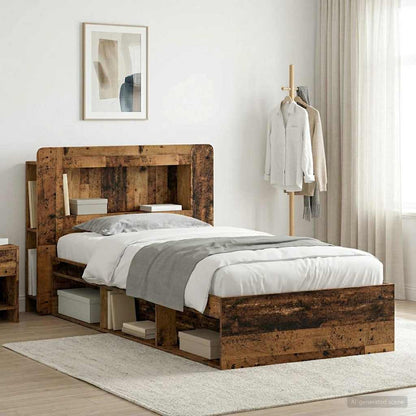 Telaio del letto con storage Legno antico 90 x 190 cm | homemem39