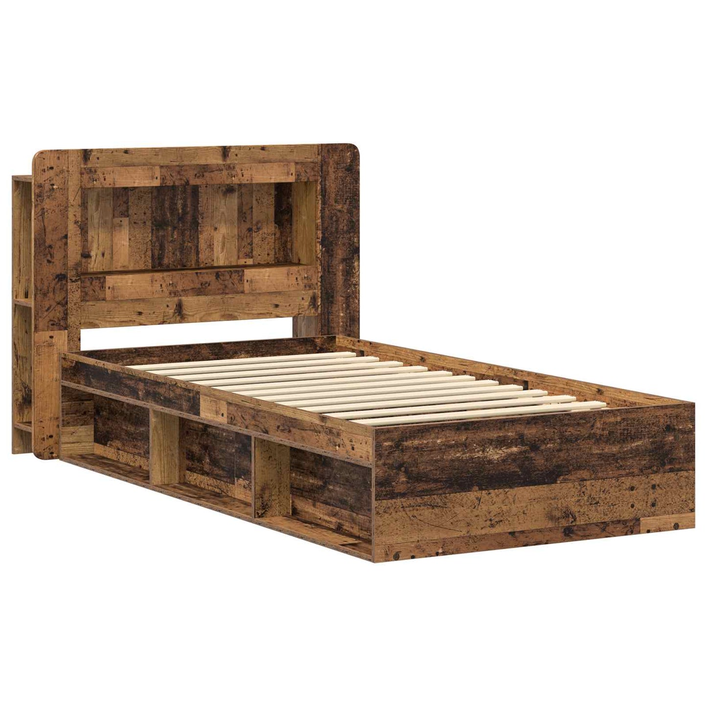 Telaio del letto con storage Legno antico 90 x 190 cm | homemem39