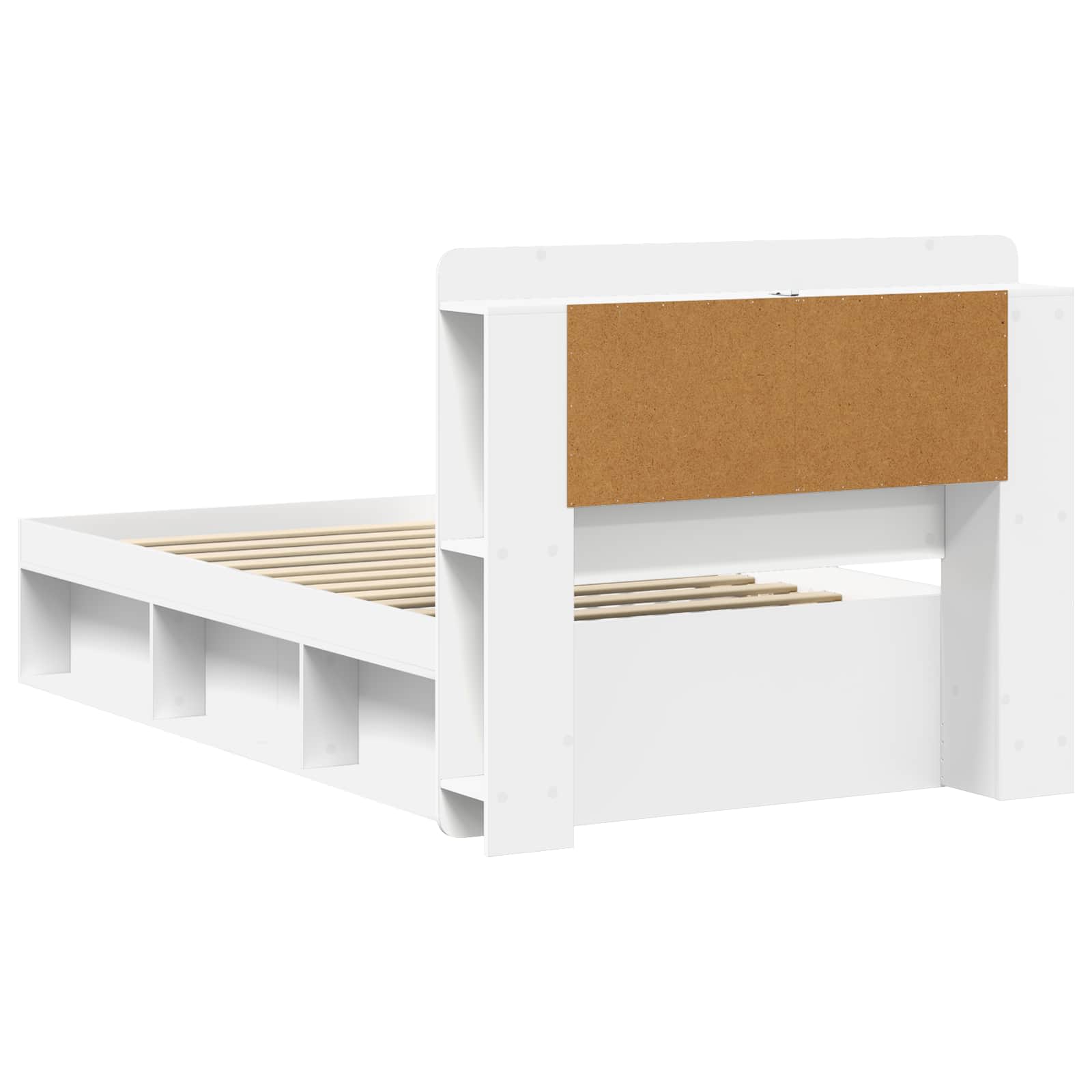 Telaio del letto con storage con testiera Bianco 90 x 190 cm | homemem39