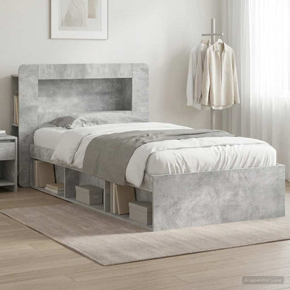 Telaio del letto con storage Grigio Cemento 100 x 200 cm