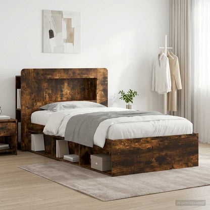 Telaio del letto con storage Rovere Fumo 100 x 200 cm | homemem39