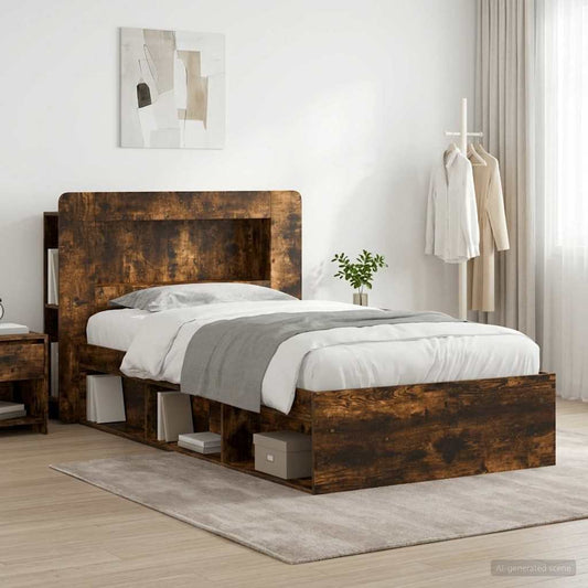 Telaio del letto con storage Rovere Fumo 100 x 200 cm | homemem39