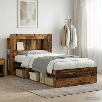 Telaio del letto con storage Legno antico 90 x 200 cm | homemem39