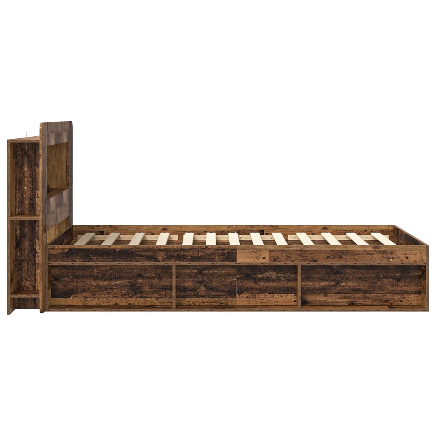 Telaio del letto con storage Legno antico 90 x 200 cm | homemem39