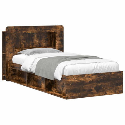 Telaio del letto con storage Rovere Fumo 90 x 200 cm | homemem39