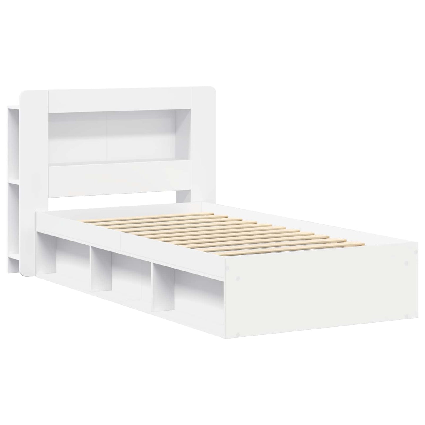 Telaio del letto con storage con testiera Bianco 90 x 200 cm | homemem39