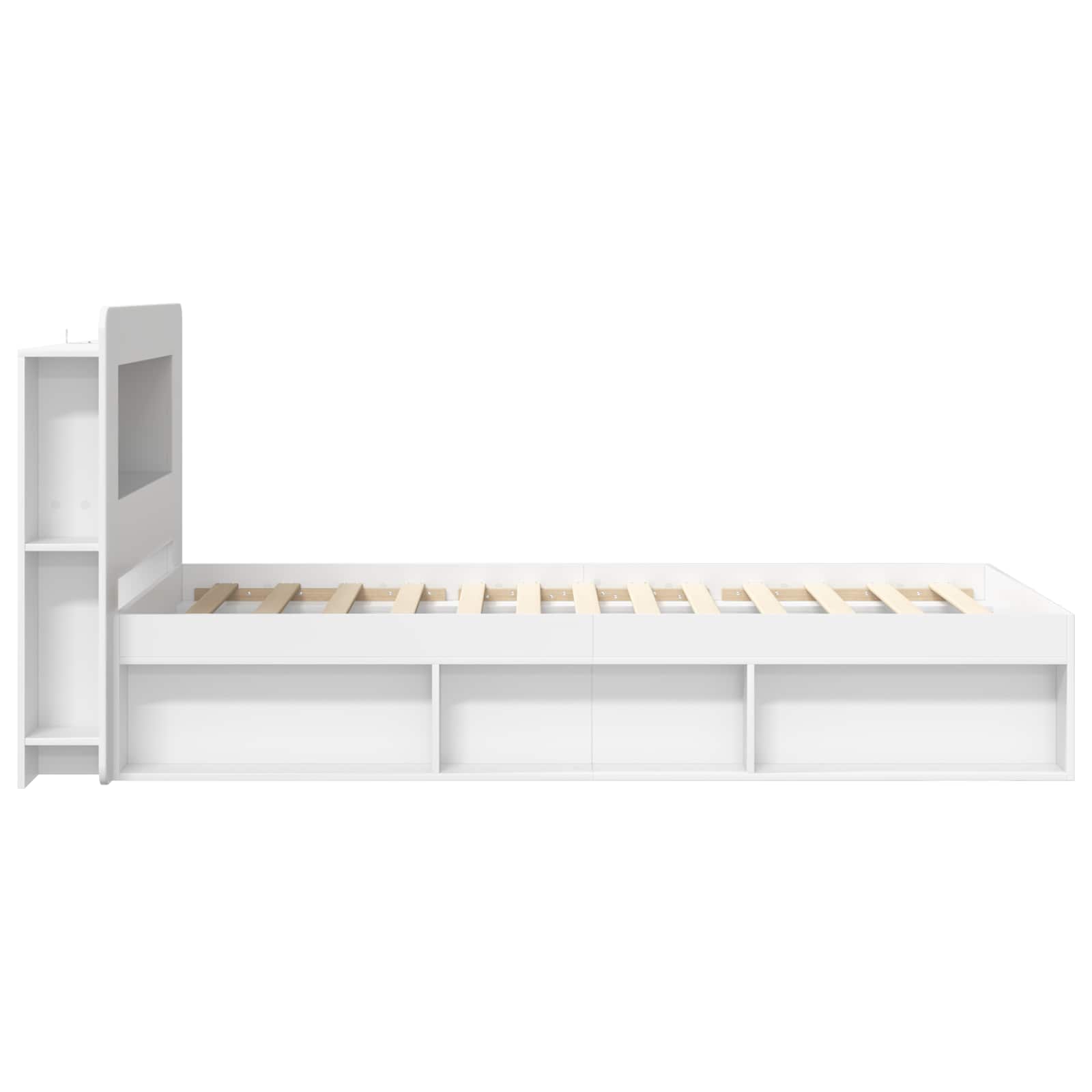 Telaio del letto con storage con testiera Bianco 90 x 200 cm | homemem39