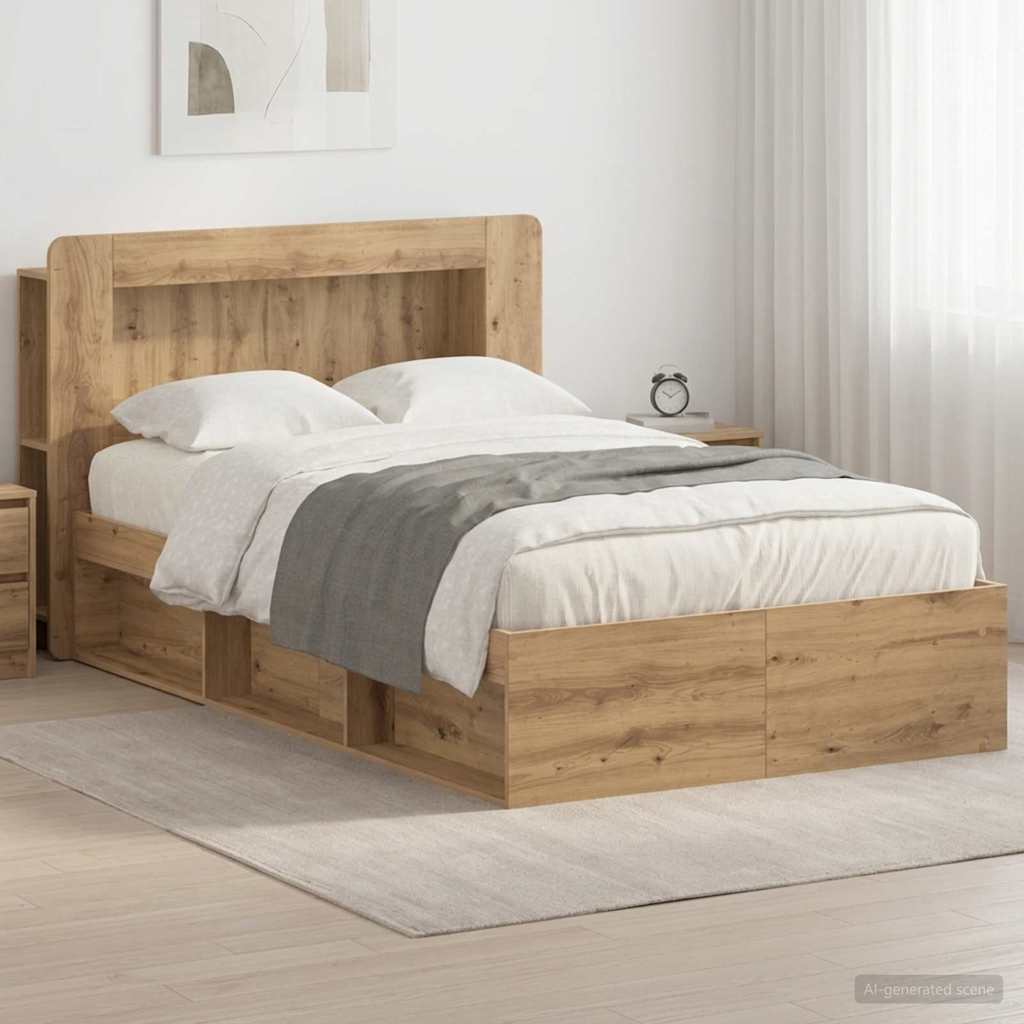 Telaio del letto con storage Rovere Artigianale 120 x 190 cm | homemem39