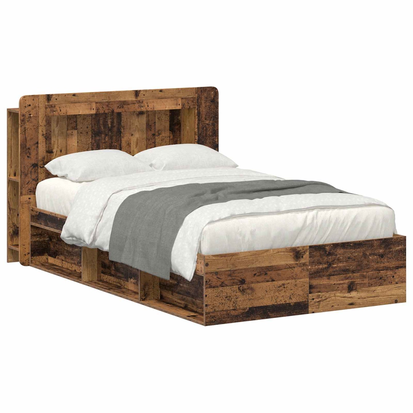 Telaio del letto con storage Legno antico 120 x 190 cm | homemem39