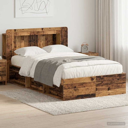 Telaio del letto con storage Legno antico 120 x 200 cm | homemem39