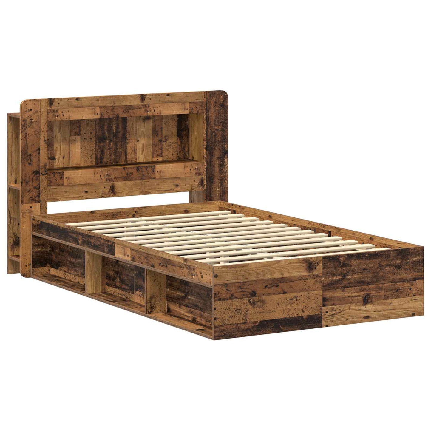 Telaio del letto con storage Legno antico 120 x 200 cm | homemem39