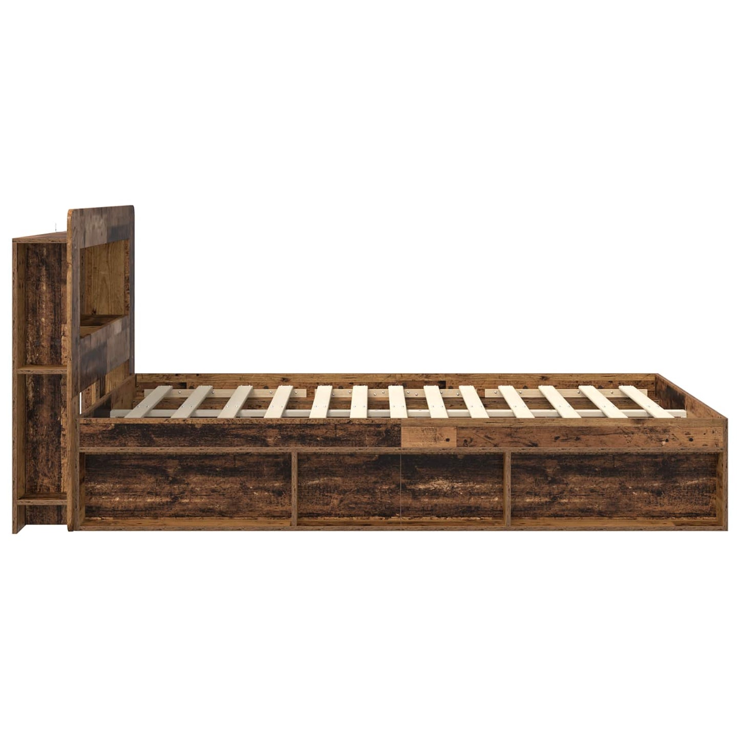 Telaio del letto con storage Legno antico 135 x 190 cm | homemem39