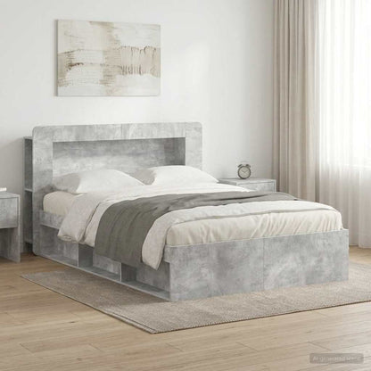 Telaio del letto con storage Grigio Cemento 140 x 190 cm | homemem39