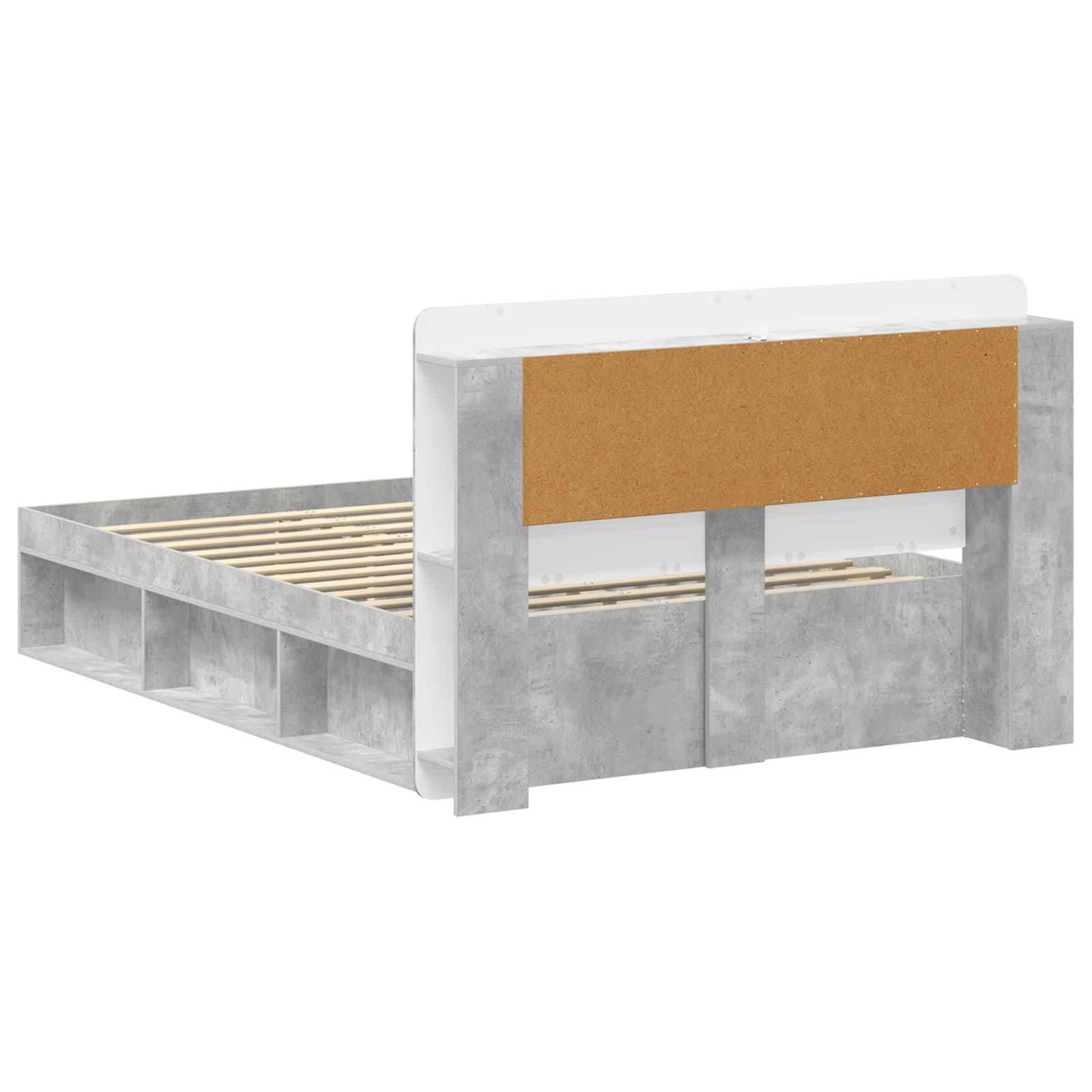 Telaio del letto con storage Grigio Cemento 140 x 190 cm | homemem39