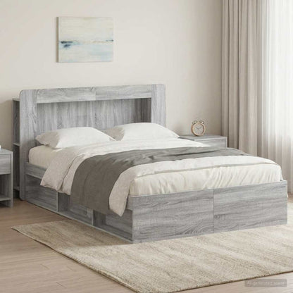 Telaio del letto con storage Sonoma grigio 140 x 190 cm | homemem39