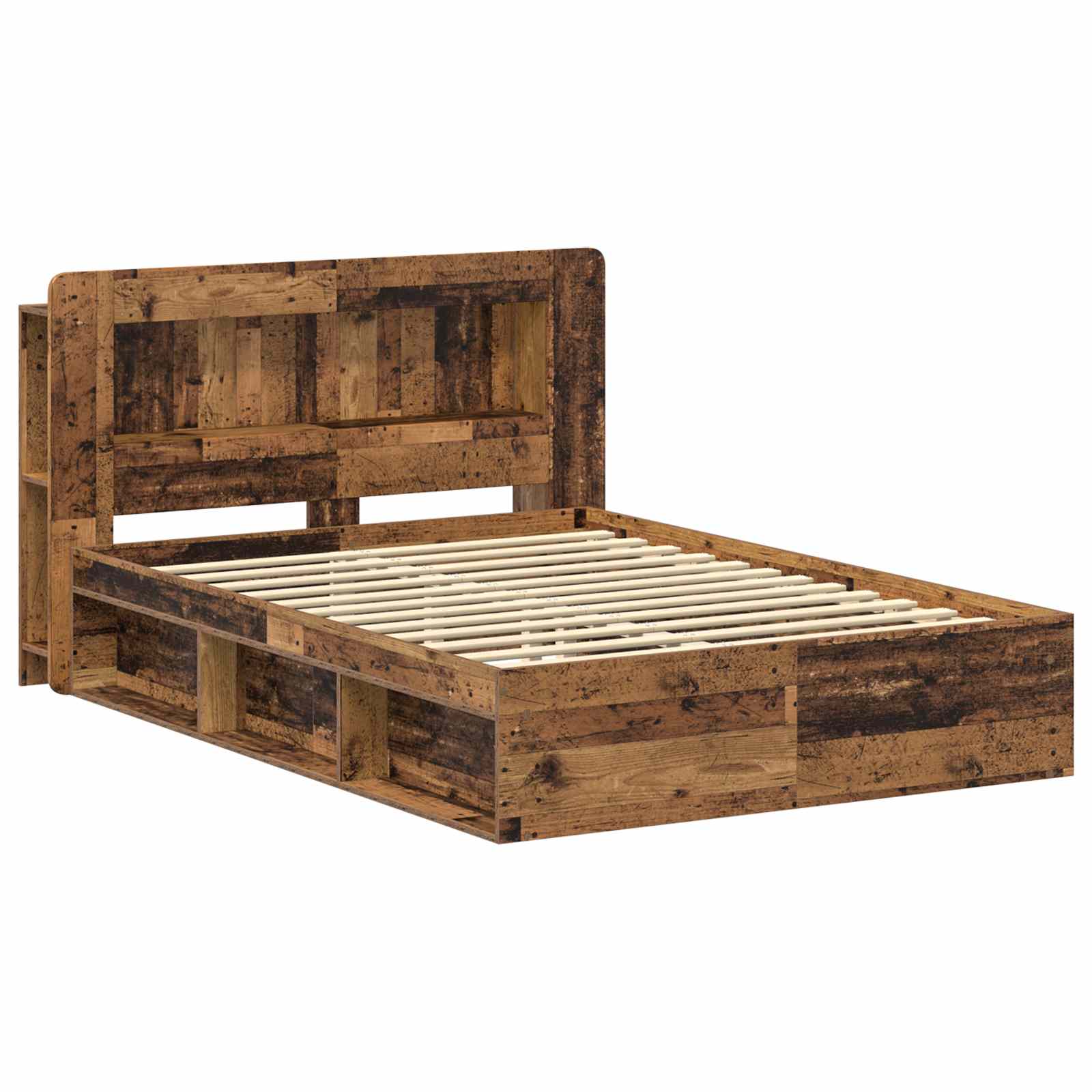 Telaio del letto con storage Legno antico 140 x 190 cm | homemem39