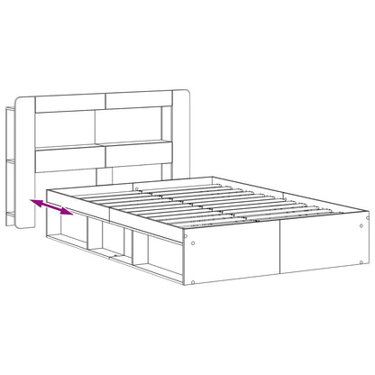 Telaio del letto con storage Legno antico 140 x 190 cm | homemem39