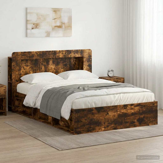 Telaio del letto con storage Rovere Fumo 140 x 190 cm | homemem39