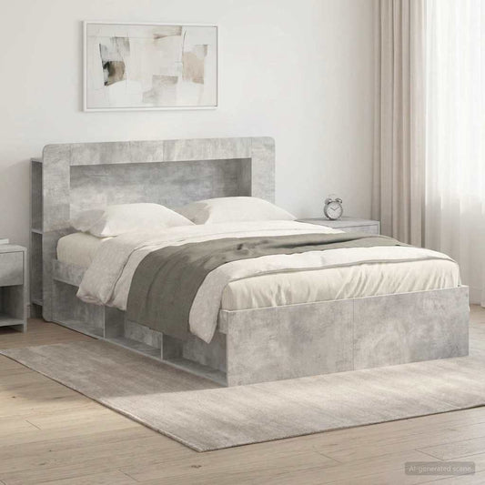 Telaio del letto con storage Grigio Cemento 140 x 200 cm | homemem39