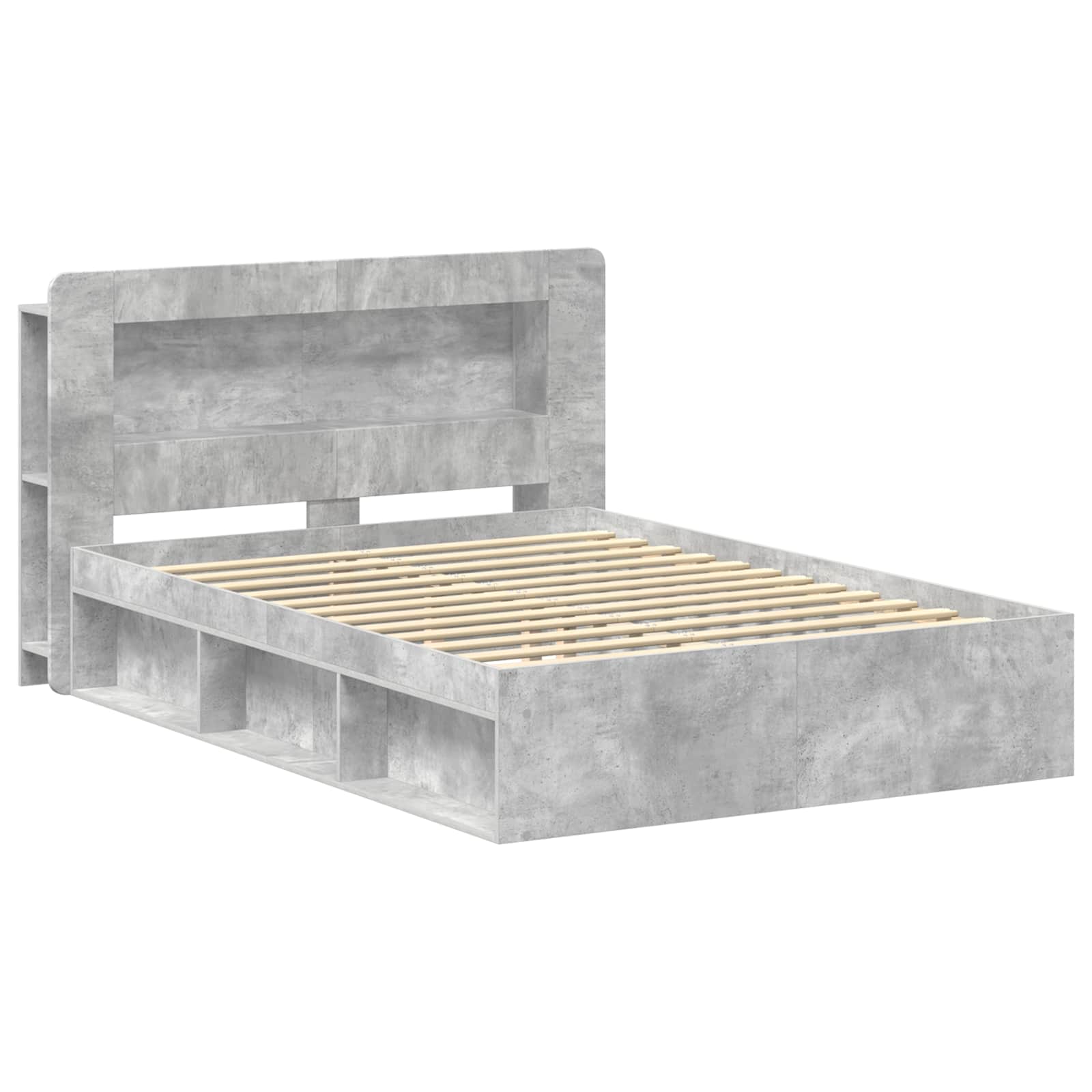 Telaio del letto con storage Grigio Cemento 140 x 200 cm | homemem39
