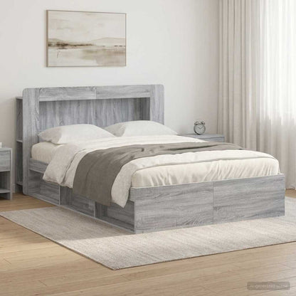 Telaio del letto con storage Sonoma grigio 160 x 200 cm | homemem39