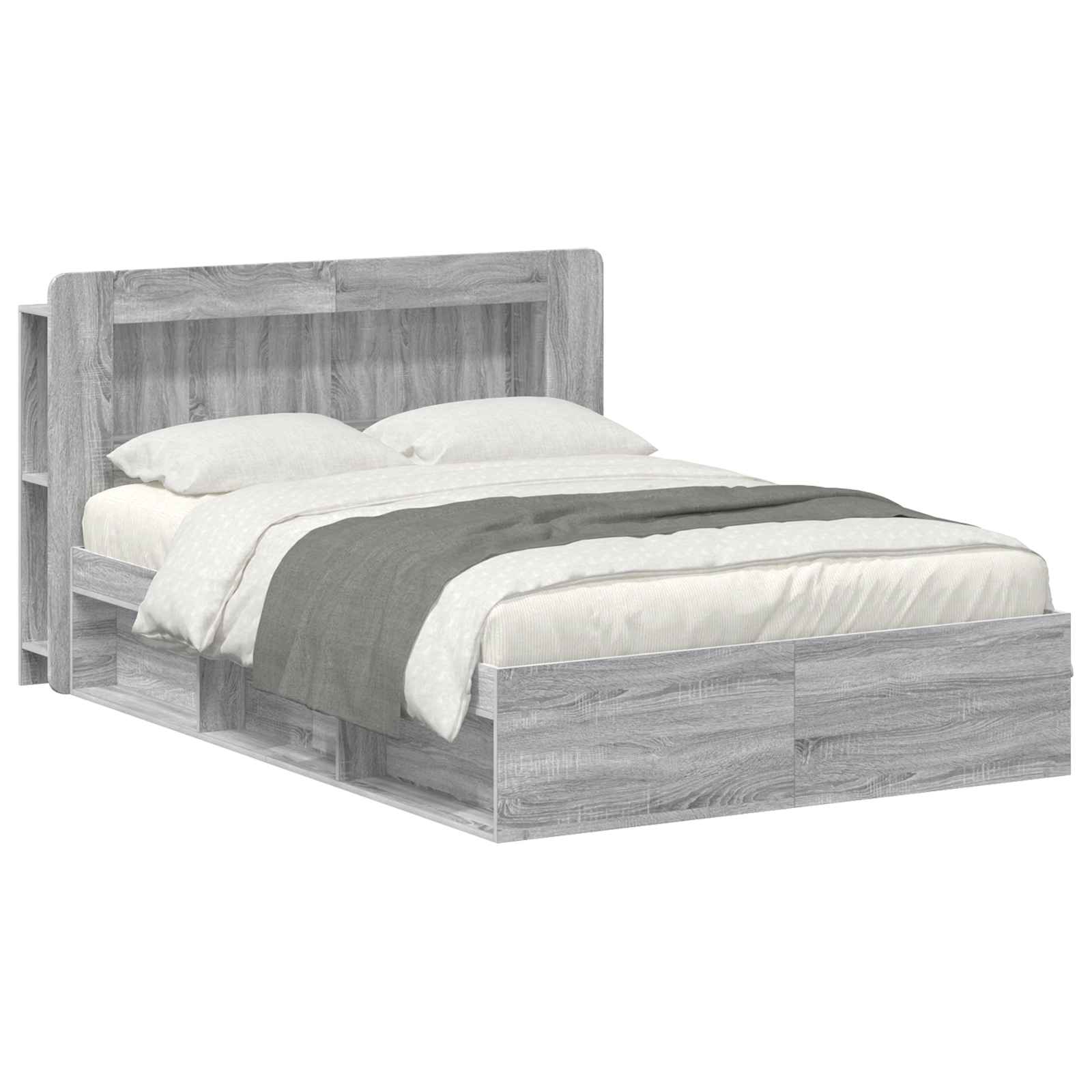 Telaio del letto con storage Sonoma grigio 160 x 200 cm | homemem39