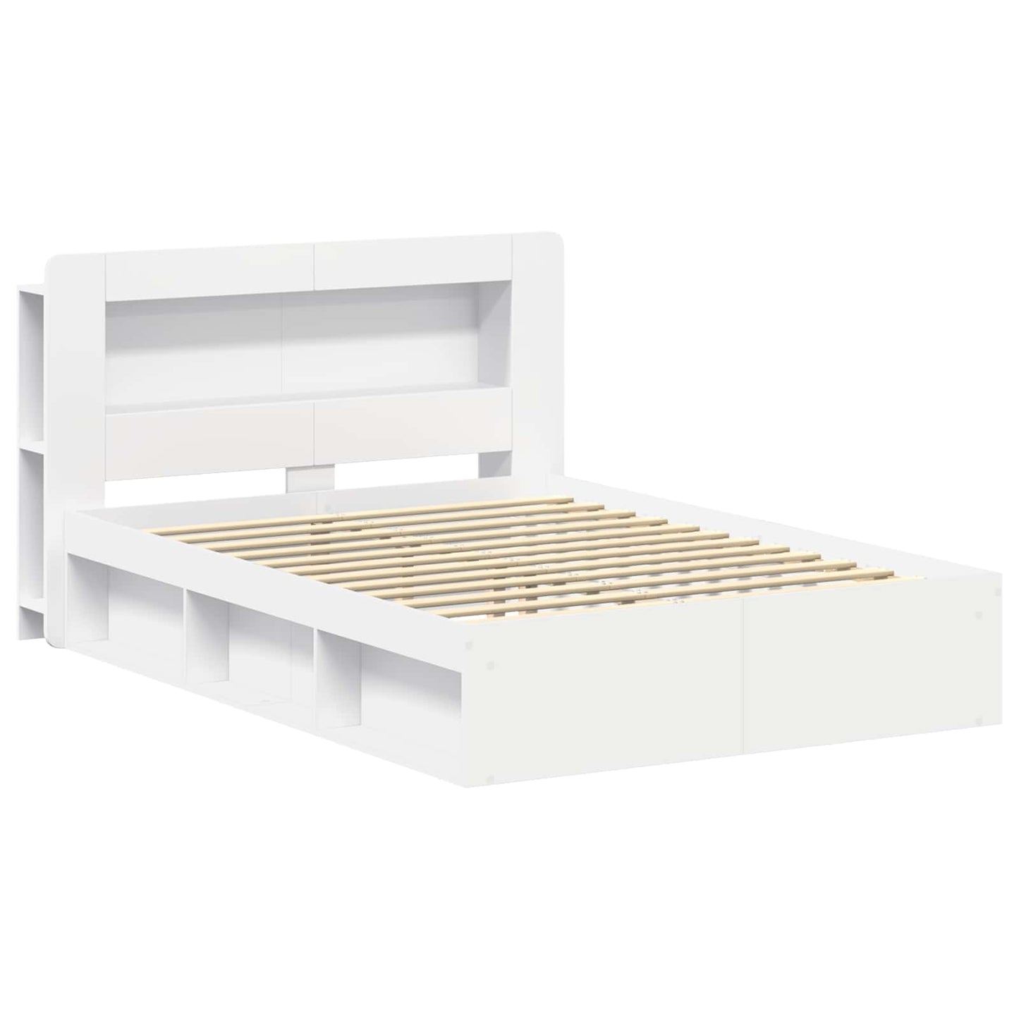 Telaio del letto con storage con testiera Bianco 160 x 200 cm | homemem39