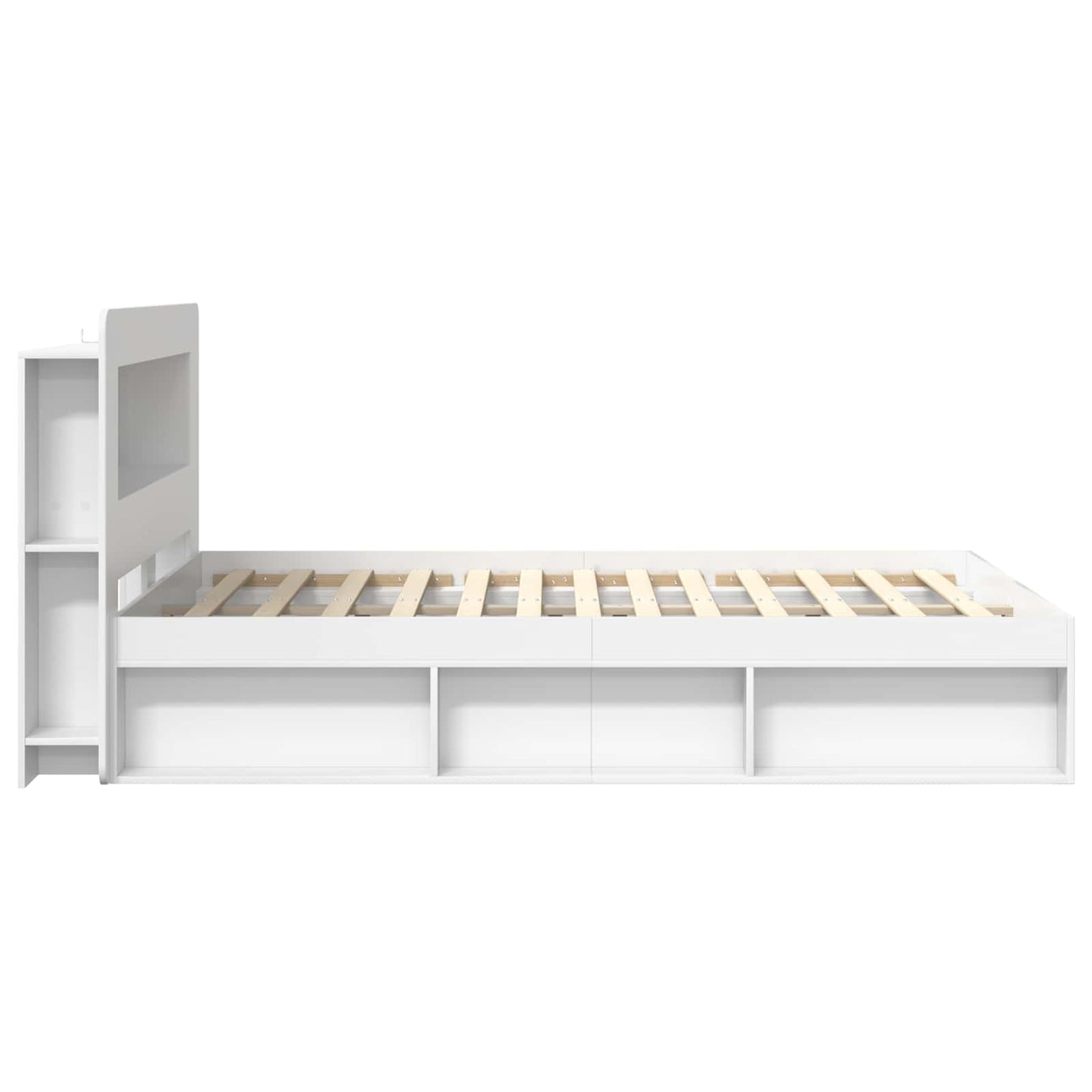 Telaio del letto con storage con testiera Bianco 160 x 200 cm | homemem39