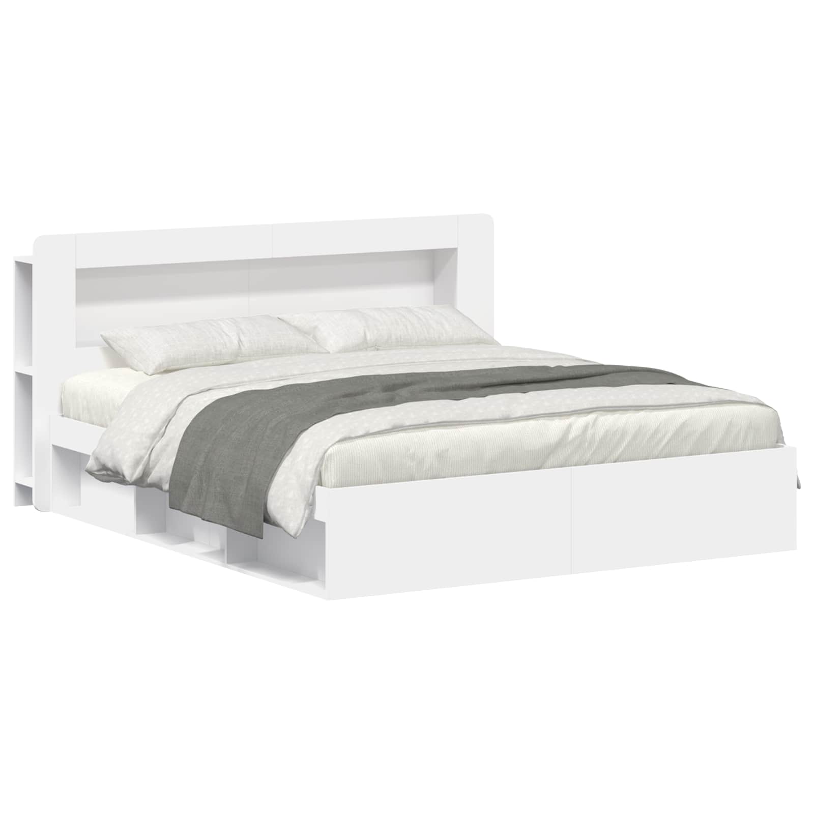 Telaio del letto con storage con testiera Bianco 180 x 200 cm | homemem39