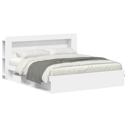 Telaio del letto con storage con testiera Bianco 180 x 200 cm | homemem39