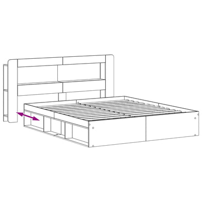Telaio del letto con storage con testiera Bianco 180 x 200 cm | homemem39
