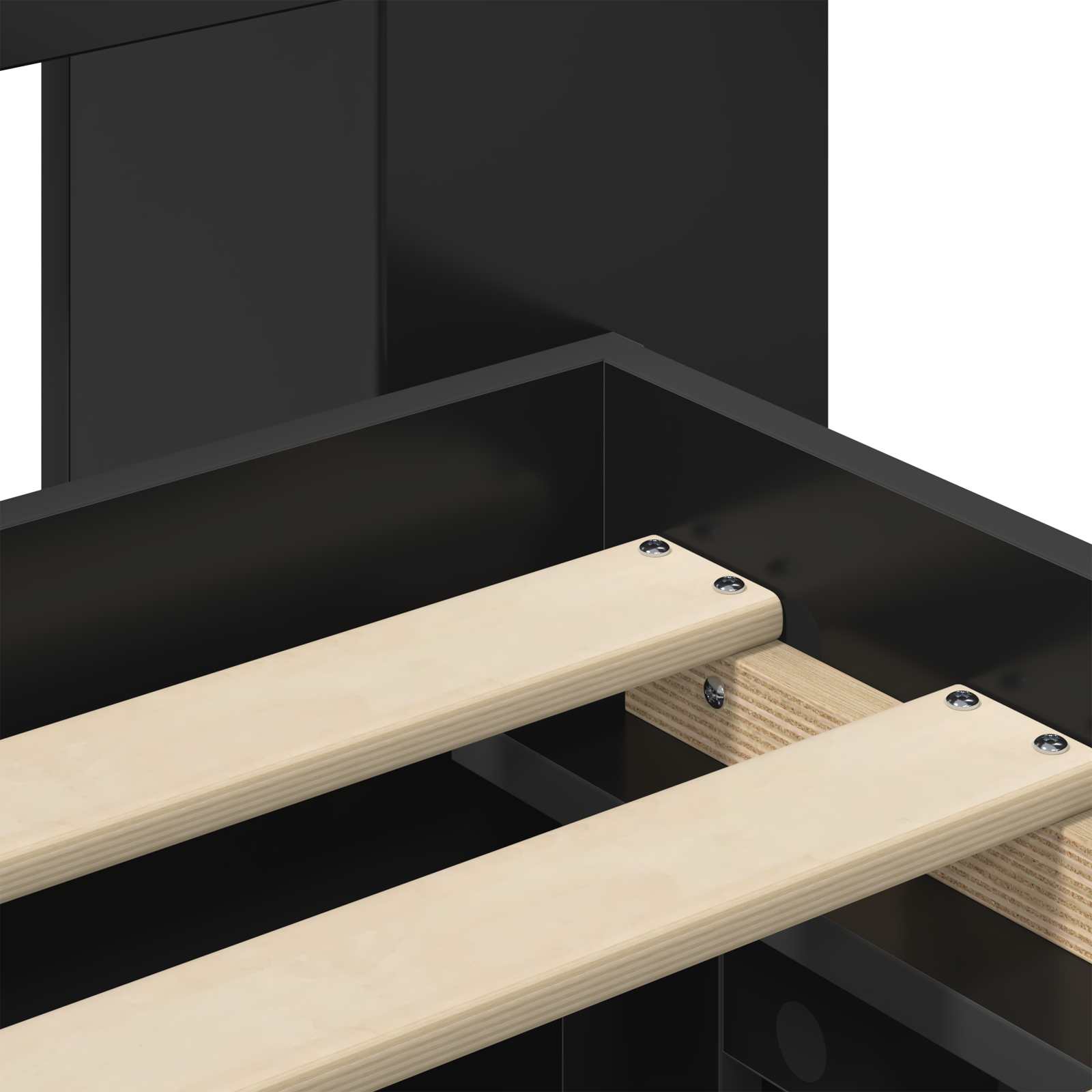 Telaio del letto con storage con cassetto Nero 75 x 190 cm | homemem39