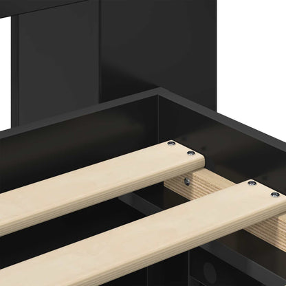 Telaio del letto con storage con cassetto Nero 75 x 190 cm | homemem39