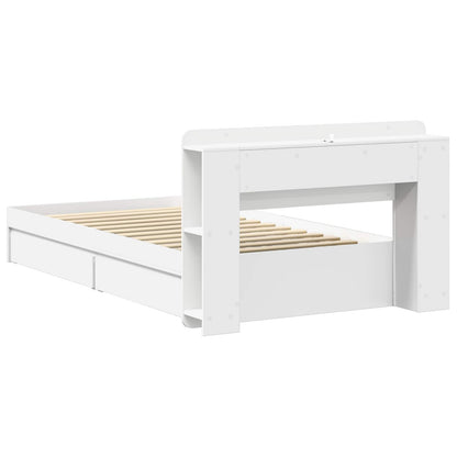 Telaio del letto con storage con cassetto Bianco 75 x 190 cm | homemem39