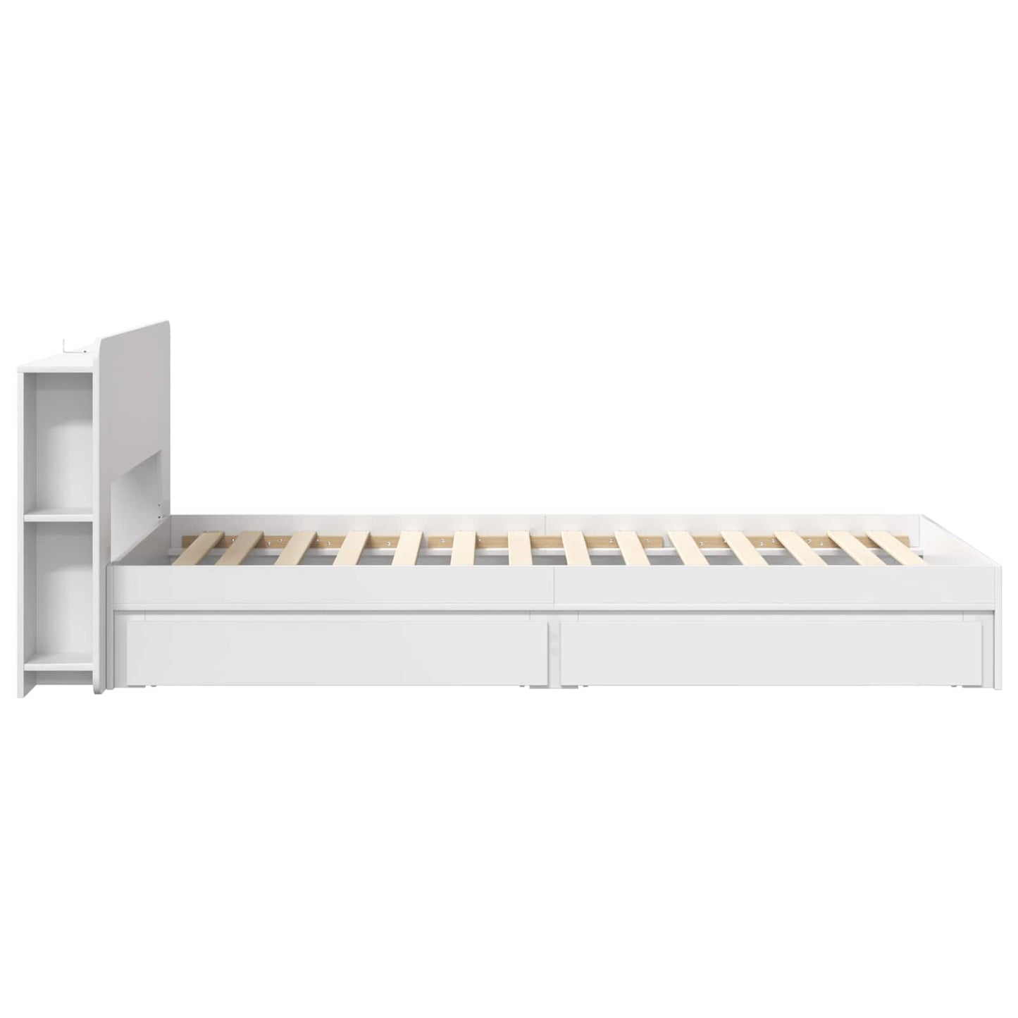 Telaio del letto con storage con cassetto Bianco 75 x 190 cm | homemem39