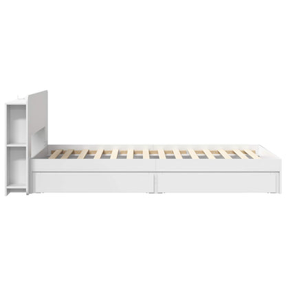 Telaio del letto con storage con cassetto Bianco 75 x 190 cm | homemem39