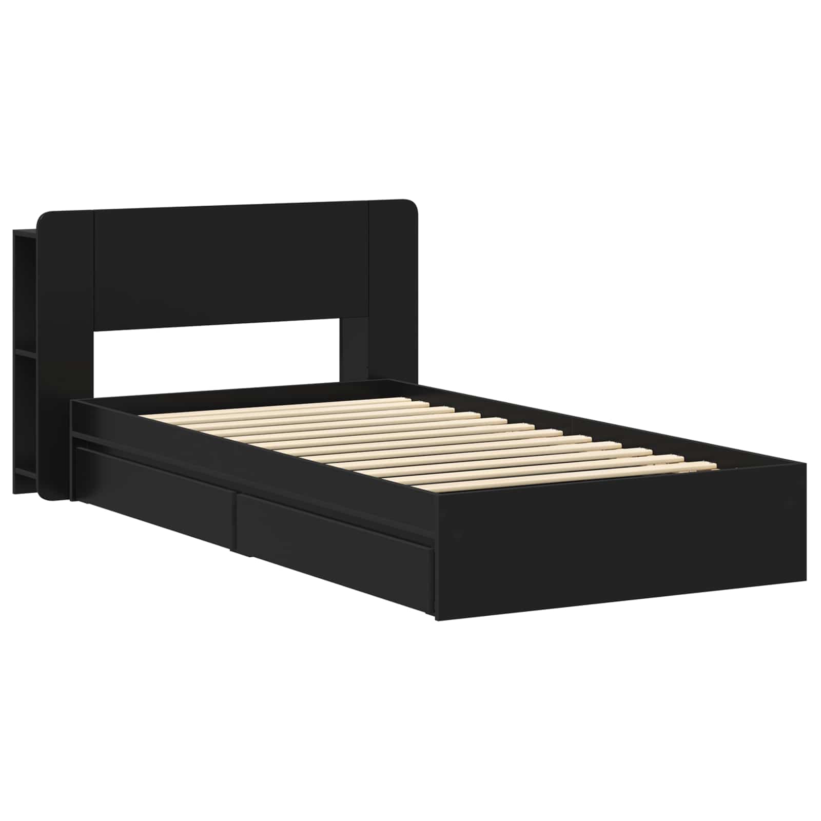 Telaio del letto con storage con cassetto Nero 90 x 190 cm | homemem39