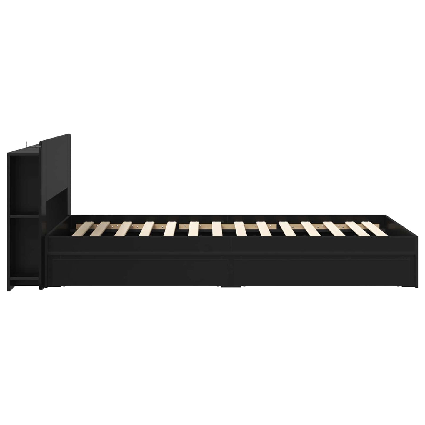 Telaio del letto con storage con cassetto Nero 90 x 190 cm | homemem39