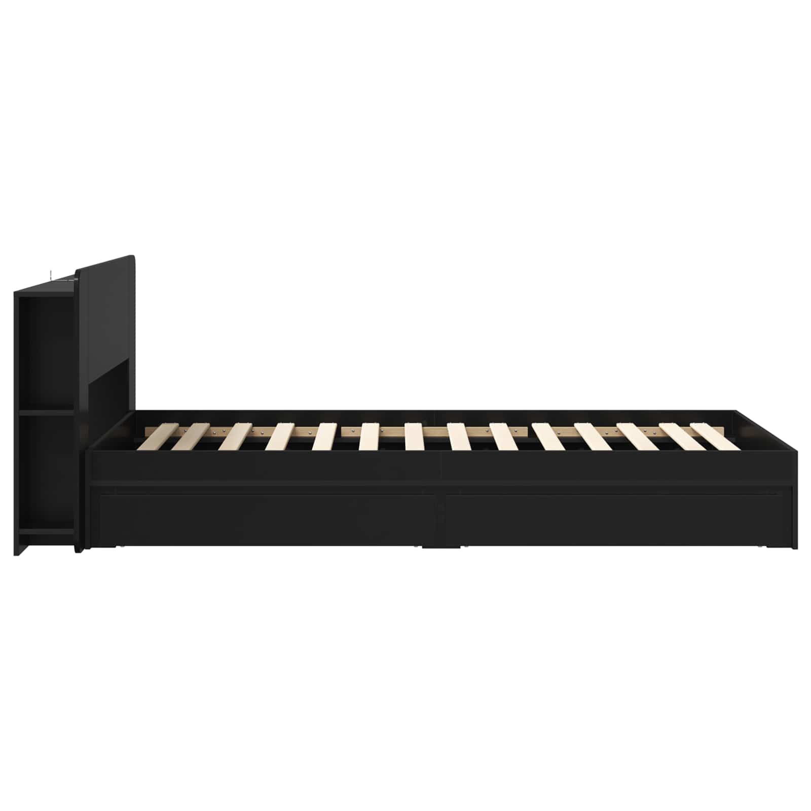 Telaio del letto con storage con cassetto Nero 90 x 190 cm | homemem39