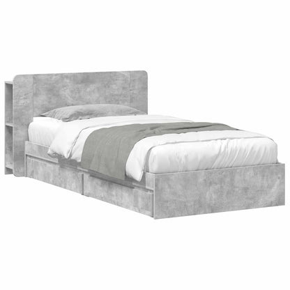 Telaio del letto con storage Grigio Cemento 90 x 190 cm | homemem39