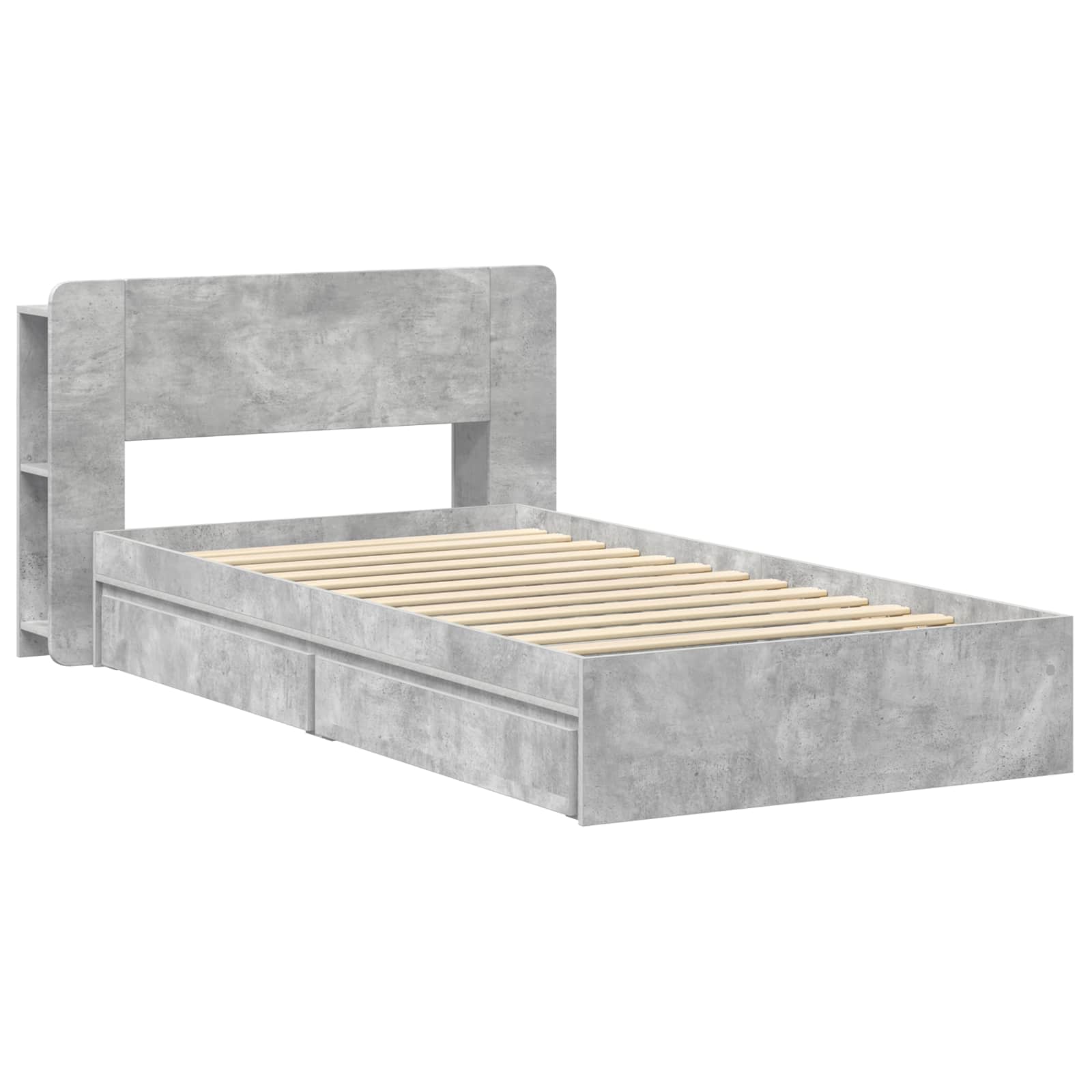 Telaio del letto con storage Grigio Cemento 90 x 190 cm | homemem39
