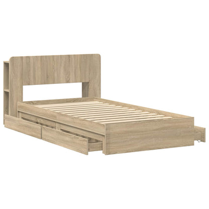 Telaio del letto con storage Rovere Sonoma 90 x 190 cm | homemem39