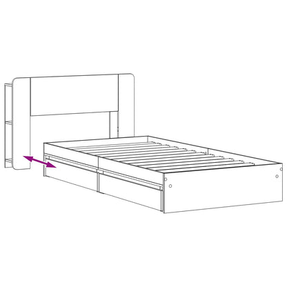 Telaio del letto con storage Rovere Sonoma 90 x 190 cm | homemem39