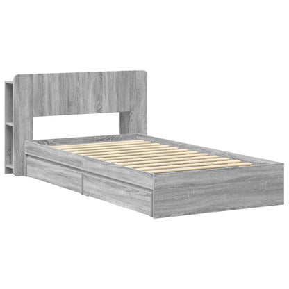Telaio del letto con storage Sonoma grigio 100 x 200 cm | homemem39