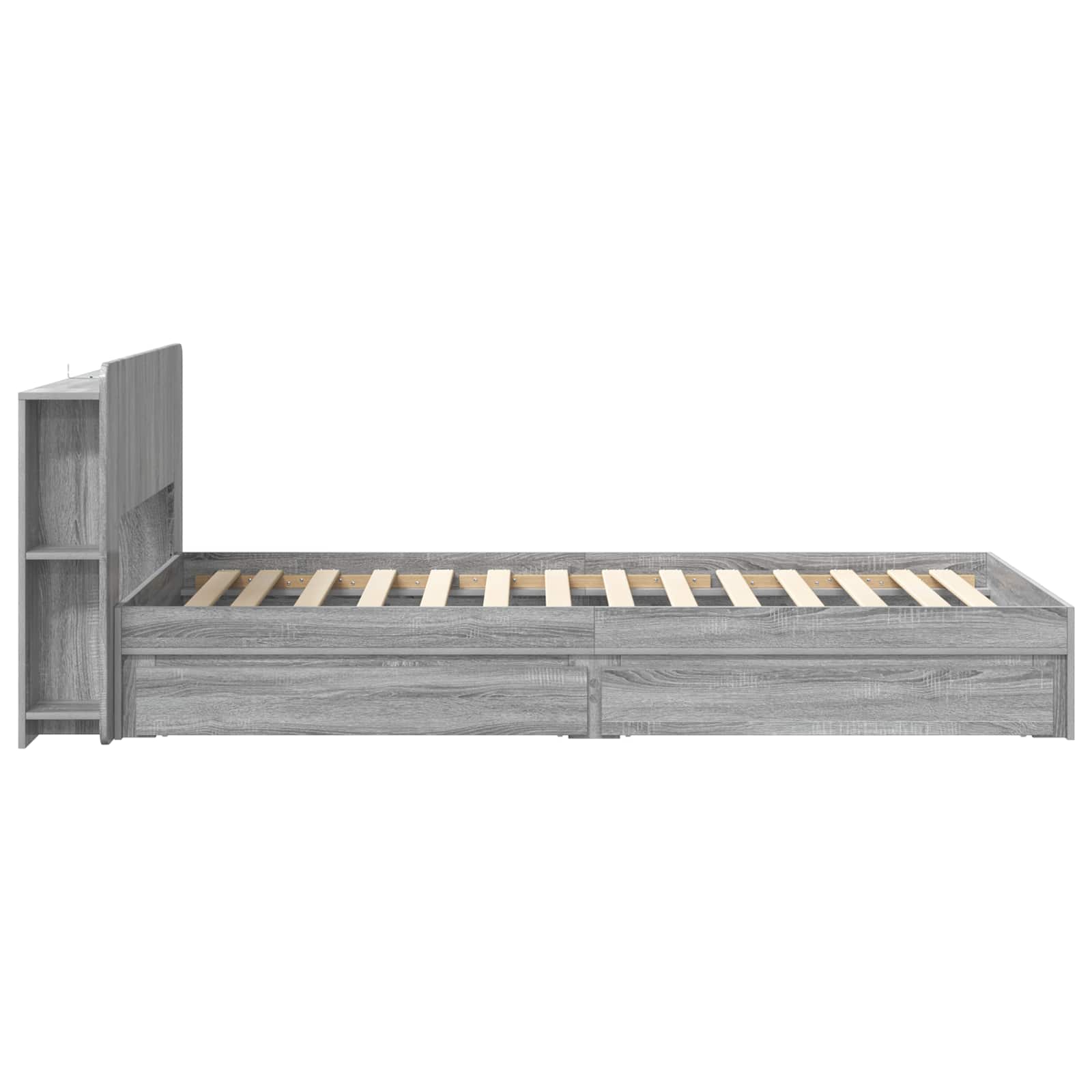 Telaio del letto con storage Sonoma grigio 100 x 200 cm | homemem39