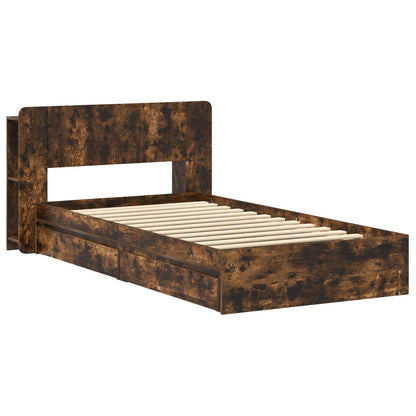 Telaio del letto con storage Rovere Fumo 100 x 200 cm