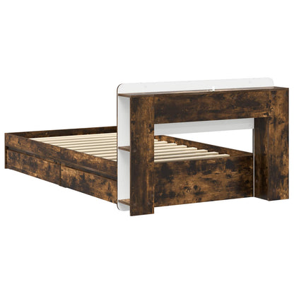 Telaio del letto con storage Rovere Fumo 100 x 200 cm | homemem39