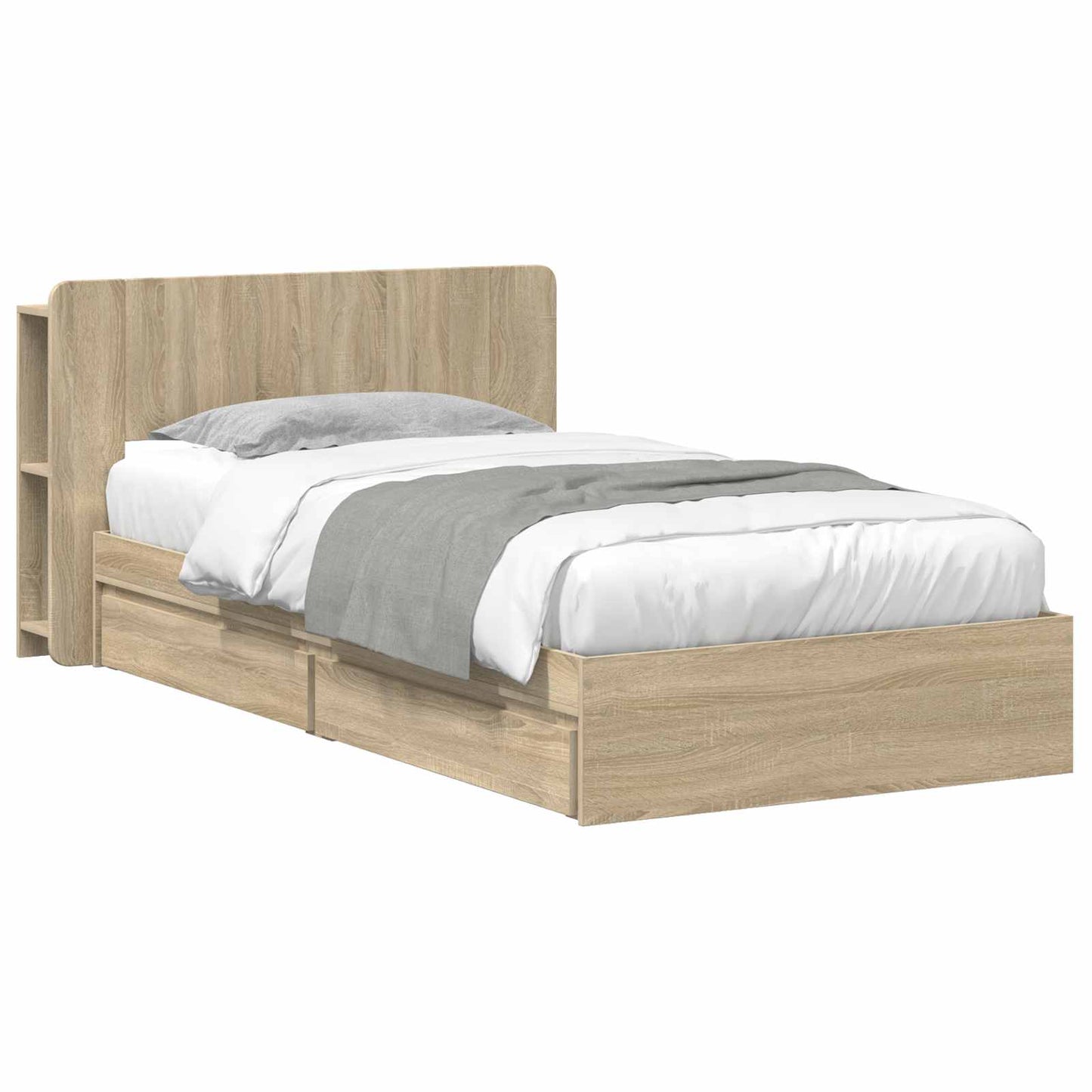 Telaio del letto con storage Rovere Sonoma 100 x 200 cm | homemem39